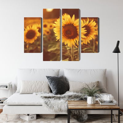 Ljuddämpande tavla - A field of sunflowers