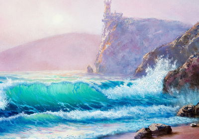 Ljuddämpande tavla - Watercolor waves