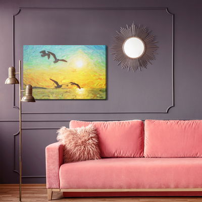 Ljuddämpande tavla - Birds on the sea