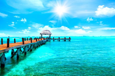 Ljuddämpande tavla - A pier in the caribbean sea