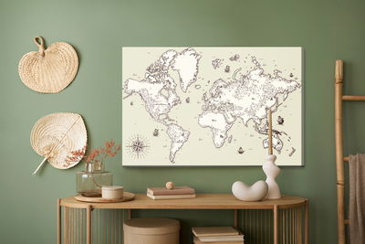 Ljuddämpande tavla - Old world map