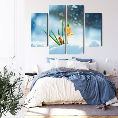 Ljuddämpande tavla - Yellow crocuses breaking