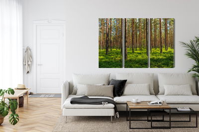 Ljuddämpande tavla - 3d pine forest