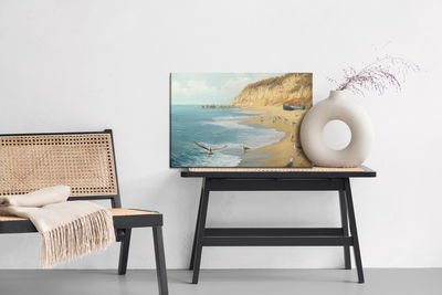 Ljuddämpande tavla - Seagulls beach and sea