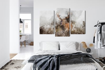 Ljuddämpande tavla - A deer painted with 3d