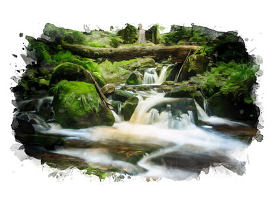 Ljuddämpande tavla - Waterfall in the forest