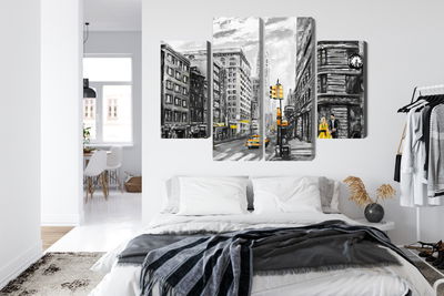 Ljuddämpande tavla - View of the street of new