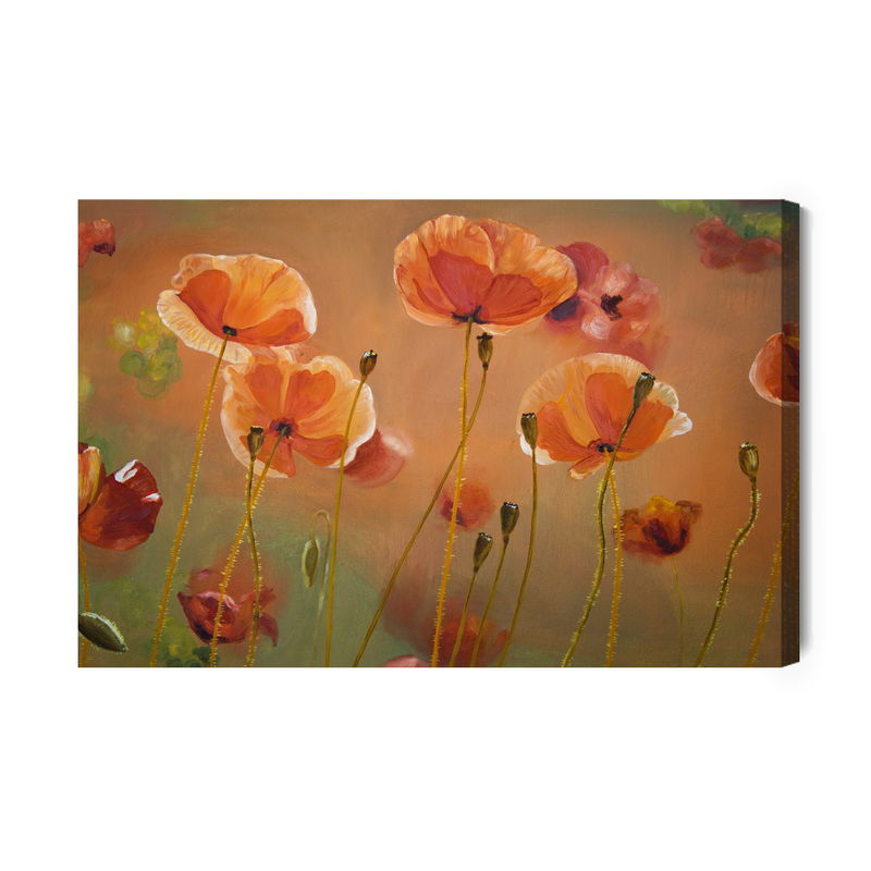 Ljuddämpande tavla - Poppies like painted