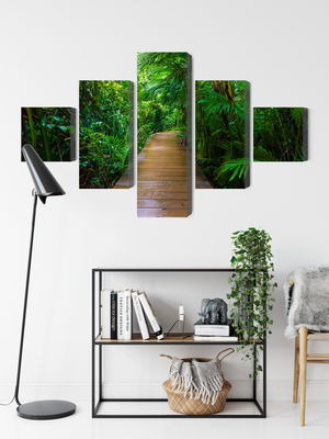 Ljuddämpande tavla - Wooden bridge in a tropical