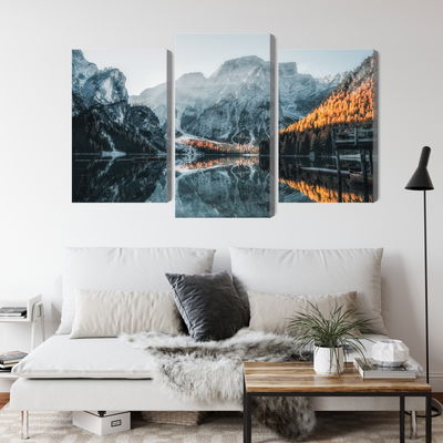 Ljuddämpande tavla - Italian lake braies 3d