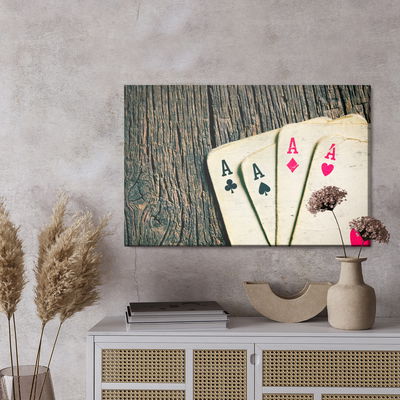 Ljuddämpande tavla - Old cards on a wooden table