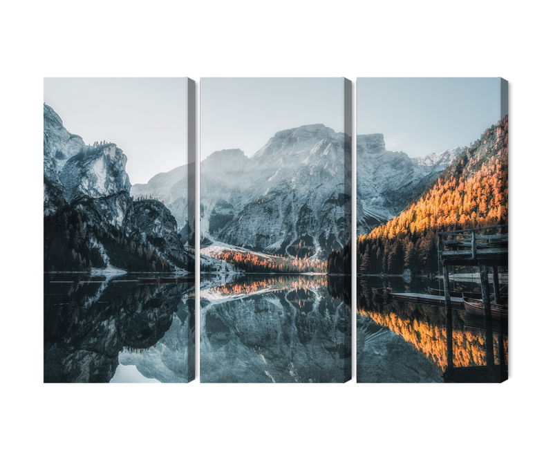 Ljuddämpande tavla - Italian lake braies 3d