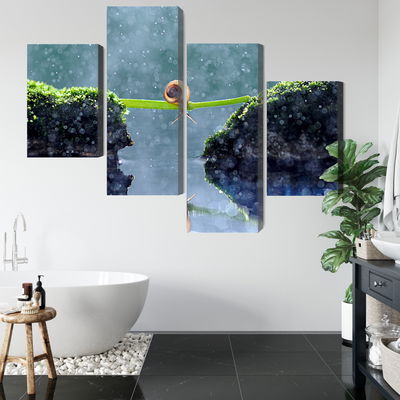 Ljuddämpande tavla - Snail in the rain