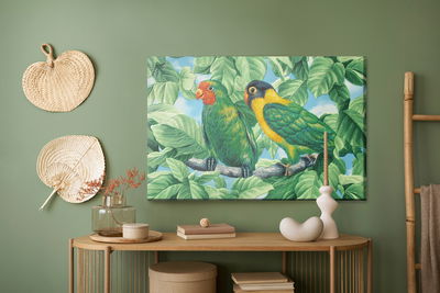 Ljuddämpande tavla - Beautiful colorful parrots