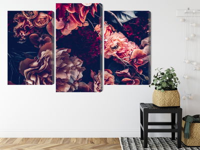 Ljuddämpande tavla - Colorful flowers in a retro