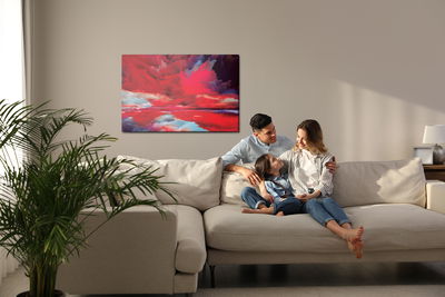 Ljuddämpande tavla - Abstract red sky