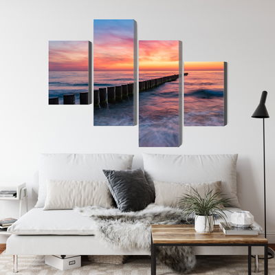 Ljuddämpande tavla - The baltic sea with wooden