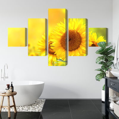Ljuddämpande tavla - Blooming sunflowers 3d