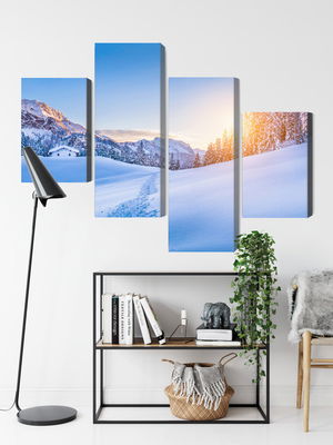 Ljuddämpande tavla - The alps at winter time 3d