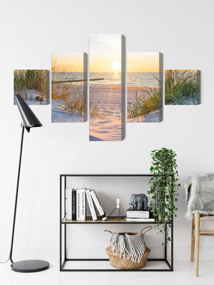 Ljuddämpande tavla - Sunset on the baltic sea 3d