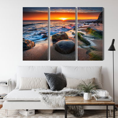 Ljuddämpande tavla - 3d beach sunset