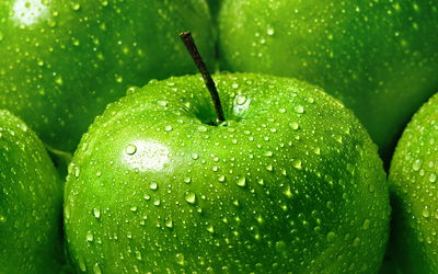 Ljuddämpande tavla - Green apples on a macro scale