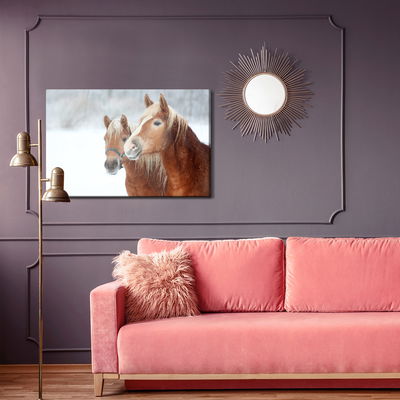 Ljuddämpande tavla - Horses in the snow