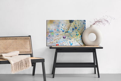 Ljuddämpande tavla - Dandelion, colorful drops