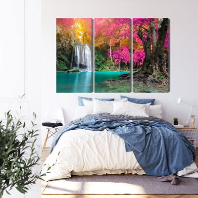 Ljuddämpande tavla - A beautiful forest waterfall