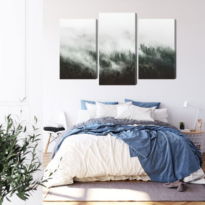 Ljuddämpande tavla - Misty 3d forest landscape