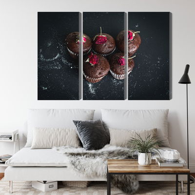 Ljuddämpande tavla - Chocolate muffins with roses