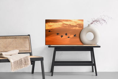 Ljuddämpande tavla - Cranes at dawn