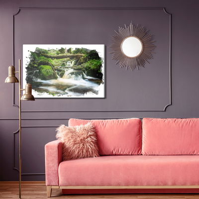 Ljuddämpande tavla - Waterfall in the forest