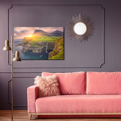 Ljuddämpande tavla - Sunset among the mountains