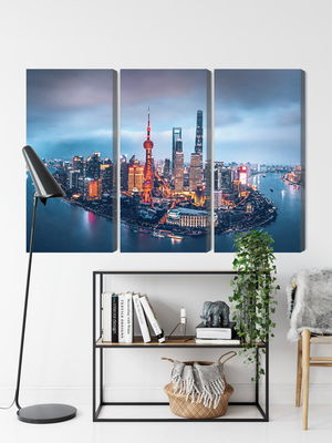 Ljuddämpande tavla - Shanghai panorama at night