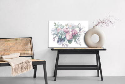 Ljuddämpande tavla - Pastel flowers painted