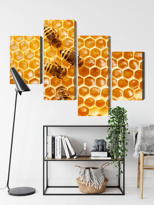 Ljuddämpande tavla - Bees on the honeycomb