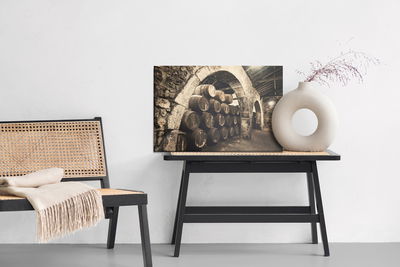 Ljuddämpande tavla - Wine barrels in an old retro