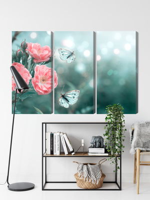 Ljuddämpande tavla - Delicate flowers and 3d