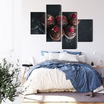 Ljuddämpande tavla - Chocolate muffins with roses