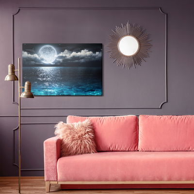 Ljuddämpande tavla - Sea at night with the moon