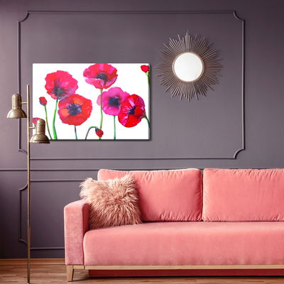 Ljuddämpande tavla - Beautiful watercolor poppies