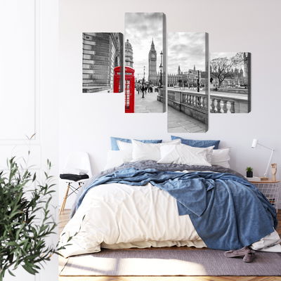 Ljuddämpande tavla - Red London telephone booth 3d