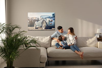 Ljuddämpande tavla - Classic car on a background