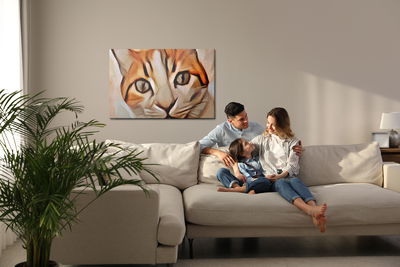 Ljuddämpande tavla - Portrait of a cat as painted