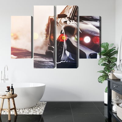 Ljuddämpande tavla - Black drifting 3d car