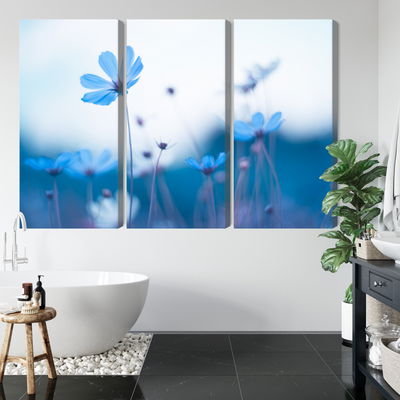 Ljuddämpande tavla - Delicate blue flowers