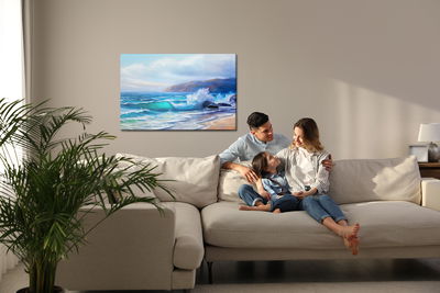 Ljuddämpande tavla - Tropical sea and beach