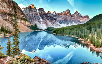 Ljuddämpande tavla - Moraine Lake in banff