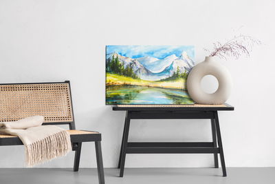 Ljuddämpande tavla - Mountain landscape painted